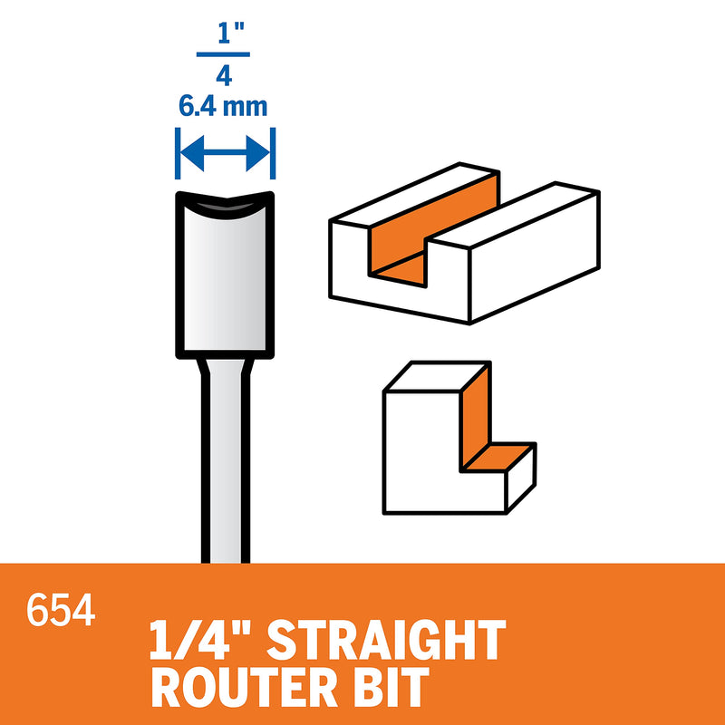  [AUSTRALIA] - Dremel 654 1/4" Straight Routing Bit 1/4 in