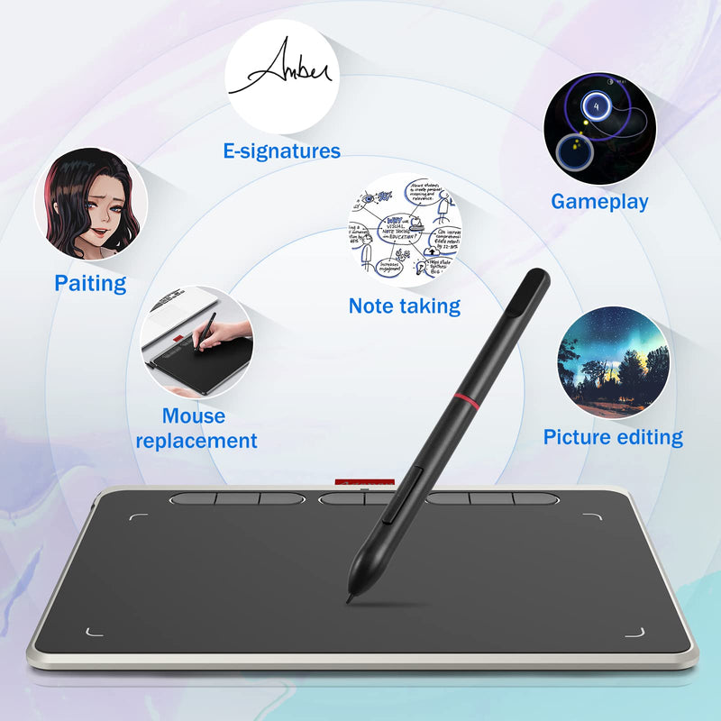  [AUSTRALIA] - Acepen Graphics Drawing Tablet with Battery-Free Stylus, 9x5 Inches Area with 8192 Level Pen, Support Mac OSX, Windows and Android, Suit for Working and Learning, 8 Customizable Shortcut Keys Black