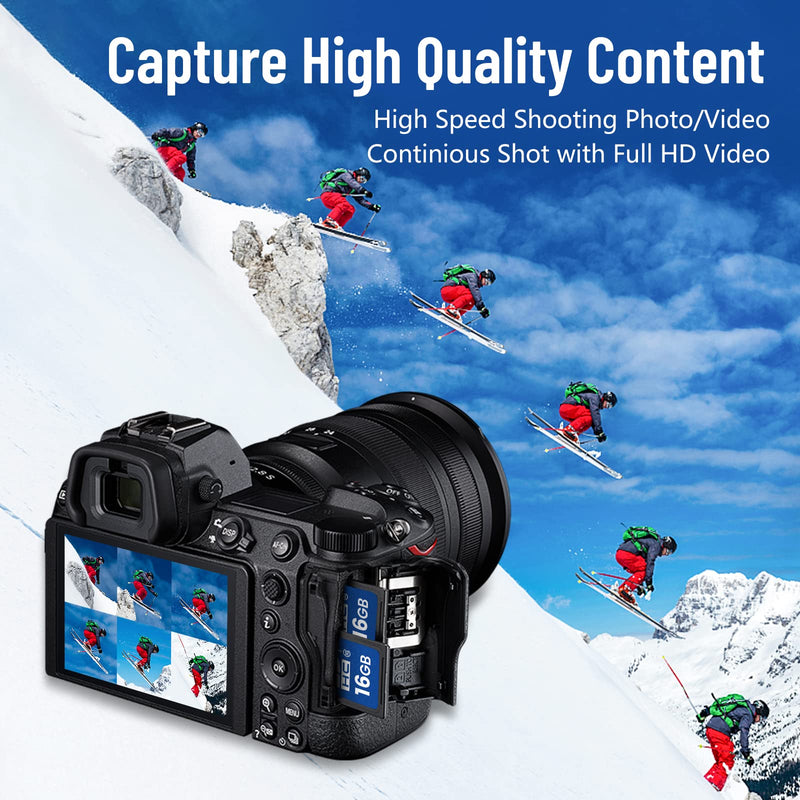  [AUSTRALIA] - INDMEM 16GB SD Card (2 Pack) - SDHC Flash Memory Card UHS-I U1 Class 10 High-Speed Full HD Video Compatible with Digital Point-and-Shoot Cameras, HD Camcorders, DSLR and PC 16GB(2PCS)