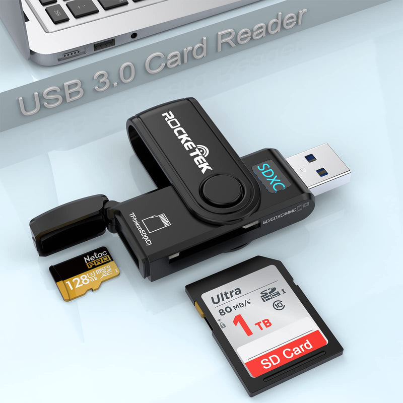  [AUSTRALIA] - SD Card Reader, USB 3.0 Memory Card Reader for SD SDXC SDHC MMC RS-MMC TF Micro SD Micro SDXC Micro SDHC UHS-I USB Card Reader/Writer(5Gbps) 2 Cards Simultaneously SD Card Adapter for Mac/Win/Linux CR5