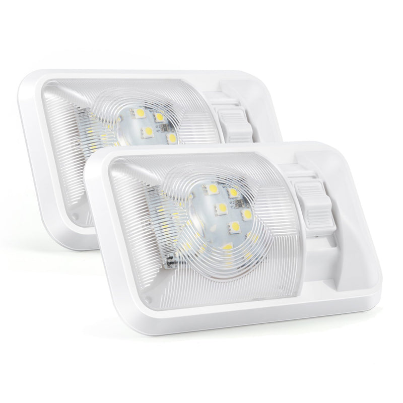  [AUSTRALIA] - Kohree 12V Led RV Ceiling Dome Light RV Interior Lighting for Trailer Camper with Switch, Single Dome 320LM Each (Pack of 2)