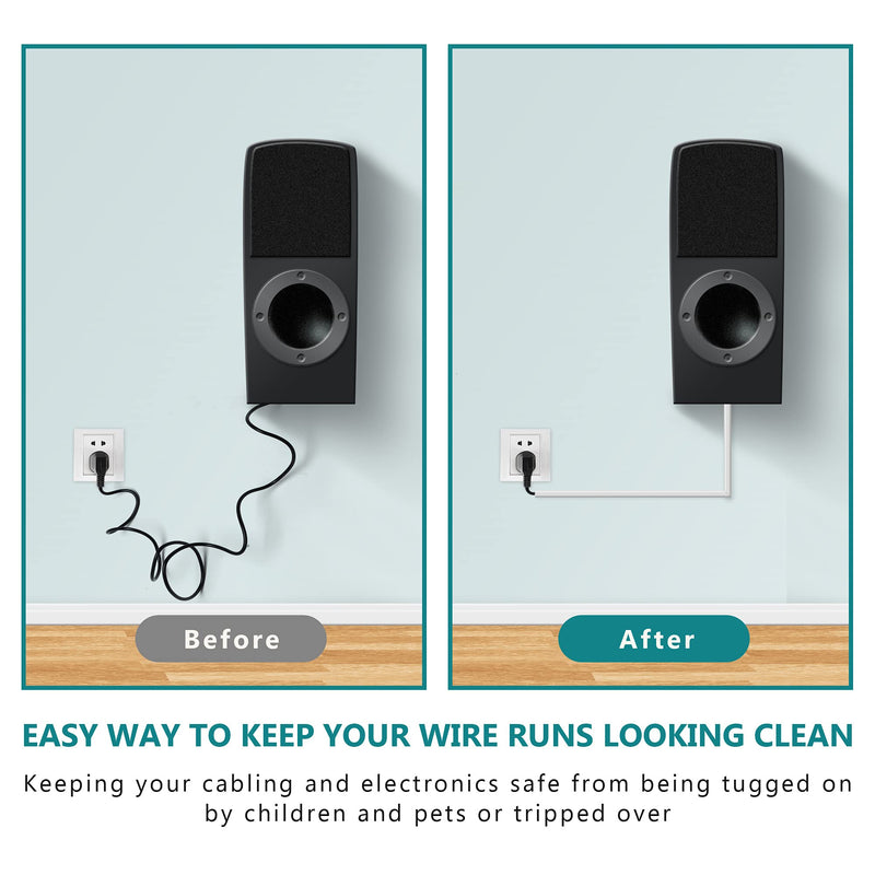  [AUSTRALIA] - One Cord Cover Wall - 153in Mini Wire Hider, Wire Cover for Hiding Speaker Wire, Baby Monitor Cord - Paintable Wire Channel for Cable Concealer, 9X L17in W0.5in H0.35in, CMR05 White Small