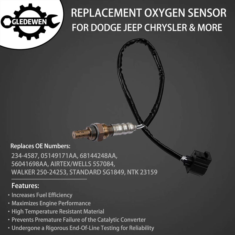 Oxygen Sensor Upstream & Downstream O2 Sensor 2PCS | for Dodge Dakota Durango Ram Jeep Wrangler Grand Cherokee Mitsubishi Raider & more | Replace# 234-4587, 05149171AA, 68144248AA, 56041698AA - LeoForward Australia
