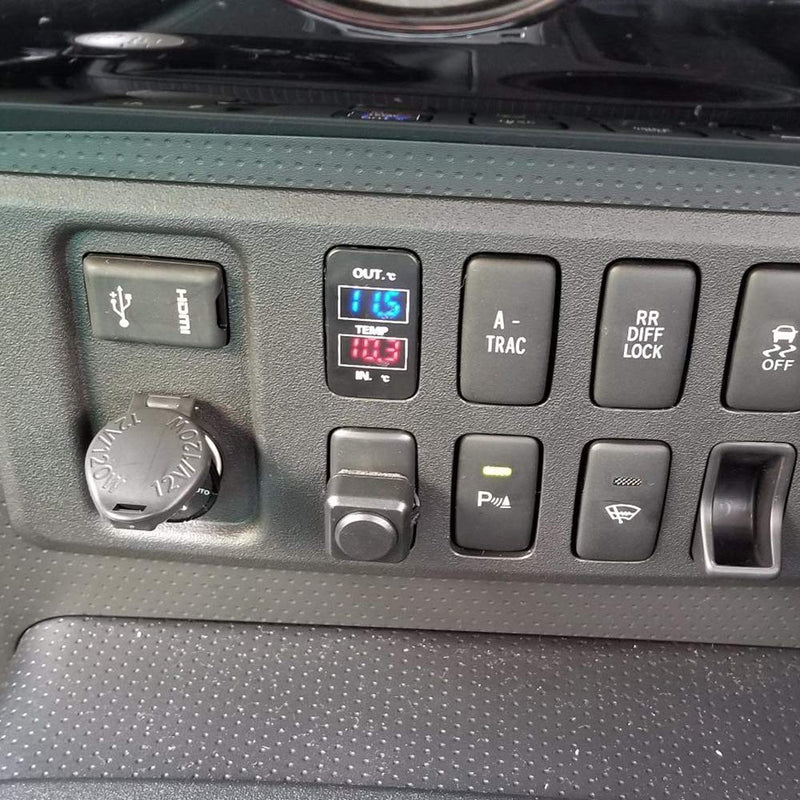  [AUSTRALIA] - Car Internal and External Temperature Display, Celsius Temperature, Dual Temperature Sensors Use for Toyota Hilux VIGO,Coaster,Corolla ex,Yaris(Type B) Celsius Temperature (Type B) 1