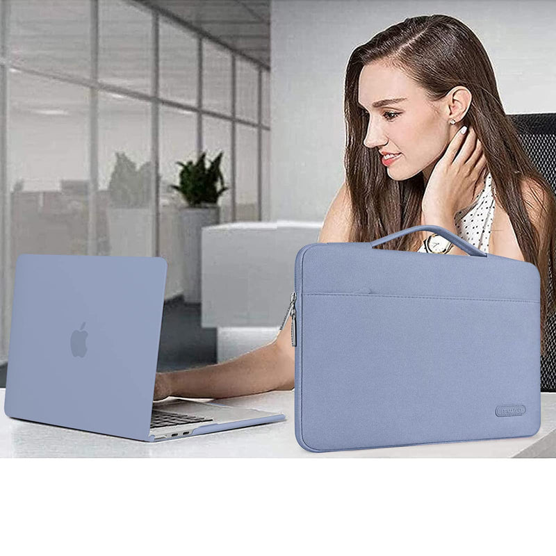  [AUSTRALIA] - MOSISO Compatible with MacBook Air 13.6 inch Case 2022 Release A2681 with M2 Chip Touch ID, Plastic Hard Shell Case&Carrying Sleeve Bag&Keyboard Cover&Webcam Cover&Screen Protector, Lavender Gray