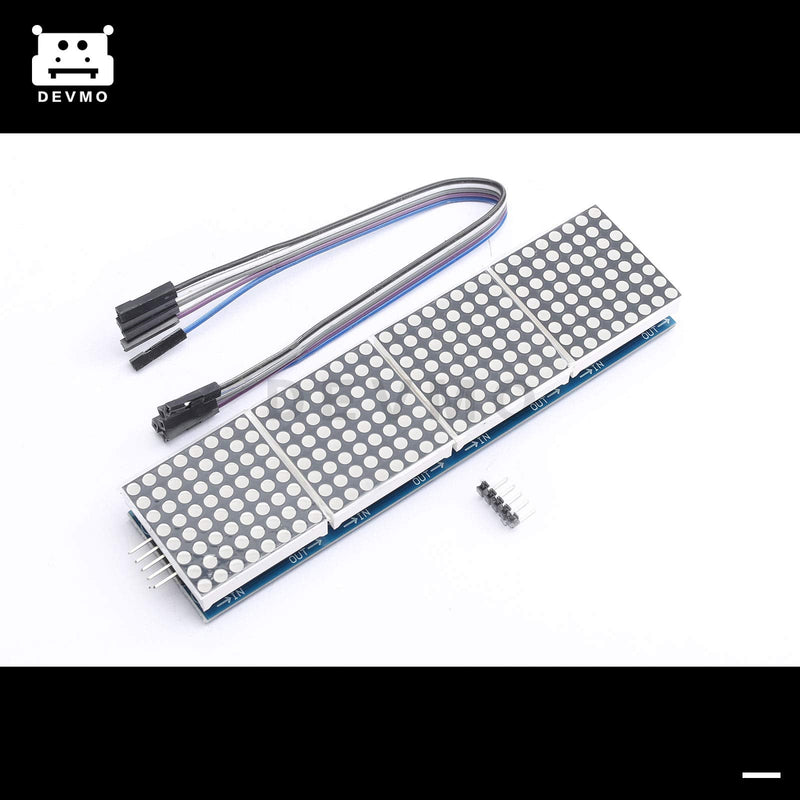  [AUSTRALIA] - DEVMO MAX7219 Dot led Matrix MCU Control LED Display Module Compatible with Ar-duino Raspberry Pi Microcontroller with 5Pin Line