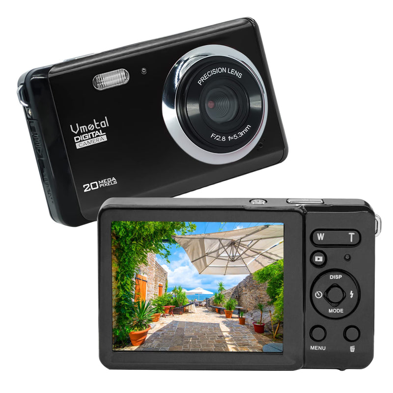  [AUSTRALIA] - Full HD 1080P 20MP Mini Digital Camera with 2.8 Inch TFT LCD Display,Digital Point and Shoot Camera Video Camera Student Camera, Indoor Outdoor for Kids/Beginners/Seniors (Black) Black