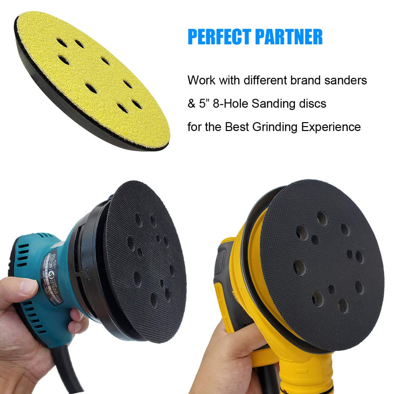  [AUSTRALIA] - Tockrop 5-Inch Hook & Loop Sander Pad For DeWalt, Makita, Porter Cable Random Orbital Sander - Replacement Sander Pad Fits DW421/K, DW423/K & BO5010, BO5030K, BO5031K, BO5041K