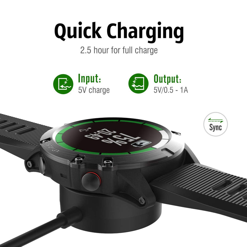  [AUSTRALIA] - MoKo Charger Dock Compatible with Garmin Vivoactive 3/4/4S/Venu/Fenix 7/7S/7X/5/5 Plus/5S/5S Plus/5X/5X Plus/6/6S/6X/6 Pro/6S Pro/6X Pro/Forerunner 745/Instinct, USB Data Sync Charging Station, Black