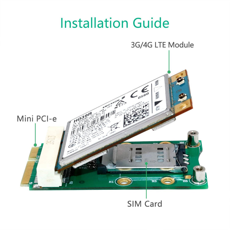  [AUSTRALIA] - Mini PCI-E Adapter with SIM Card Slot for 3G/4G ,WWAN LTE ,GPS Card (Clamshell SIM Card Holder) Clamshell SIM card holder