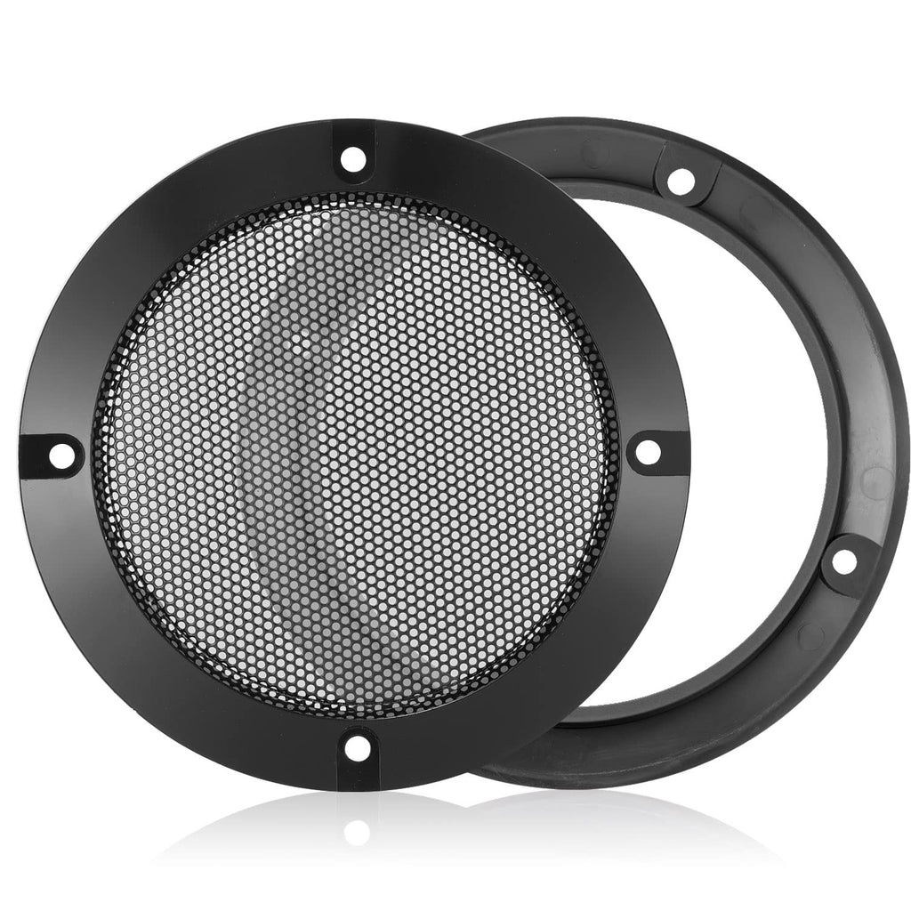  [AUSTRALIA] - Facmogu 2PCS 5in Universal Speaker Grills, Black Round Speaker Grill Mesh Decorative for Speaker Mounting & Home Audio DIY, Speaker Grille Protector with 8PCS Screws 5 Inch