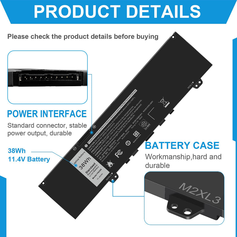  [AUSTRALIA] - F62G0 Replacement Laptop Battery Compatible with Dell Inspiron 13 5370 7370 7373 7380 P83G Series Notebook F62G0 F62GO 0F62G0 39DY5 039DY5 0YMYF6 0DHM0J 0YM5H6 RPJC3 0RPJC3 0TXWRR