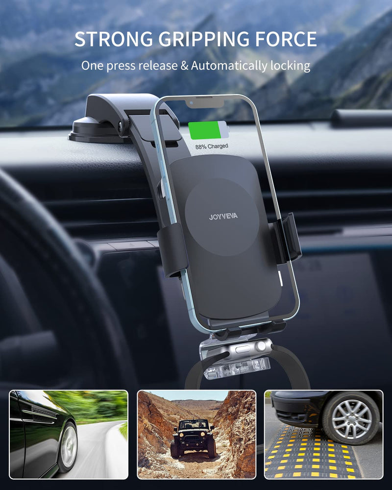  [AUSTRALIA] - 3 in 1 Wireless Car Charger for iPhone/Apple Watch/AirPods, Auto-Clamping Car Charging Mount, Car Phone Holder Charger for iPhone14/13/12/11/X/8, Apple Watch 8/7/6/5/4/3/2/SE, AirPods Pro 2/Pro/3/2