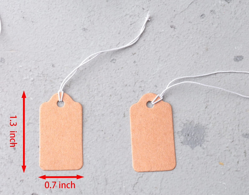  [AUSTRALIA] - Sowaka 100 Pcs Display Tags with Hanging String Mini Writable Blank Label Display Tags for Jewelry Store Price Marking Ornament Pricing Product Clothing Hanging Tags (Large, Kraft) Large