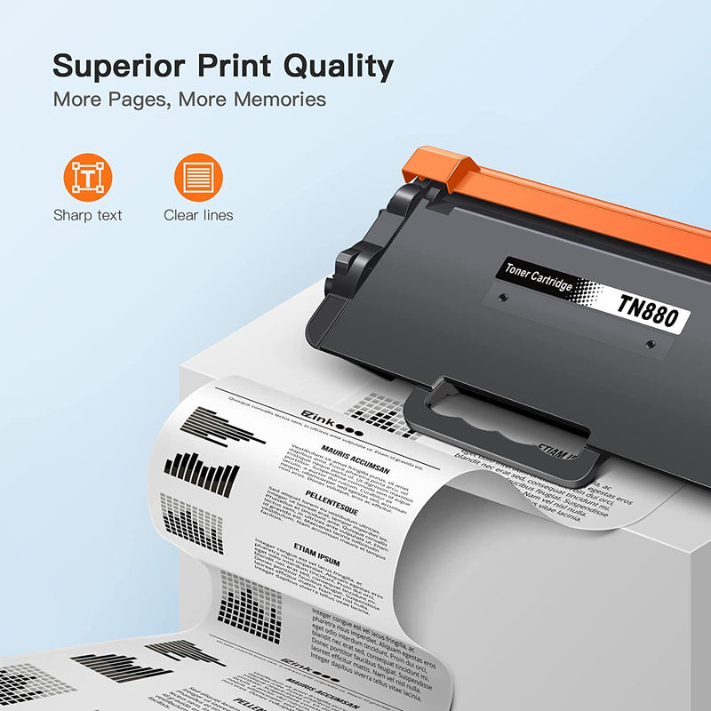 [AUSTRALIA] - E-Z Ink (TM) Compatible TN880 Super High Yield Toner Cartridge Replacement for Brother TN880 TN-880 TN 880 MFC-L6900DW HL-L6200DW MFC-L6700DW MFC-L6800DW HL-L6200DWT HL-L6300DW Printer（2 Black）
