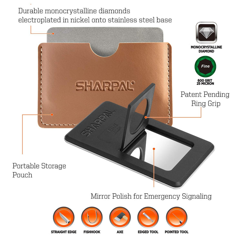  [AUSTRALIA] - SHARPAL 114N Credit Card Size Diamond Sharpening Stone, Pocket Diamond Knife and Tool Sharpener (Fine 600 Grit)