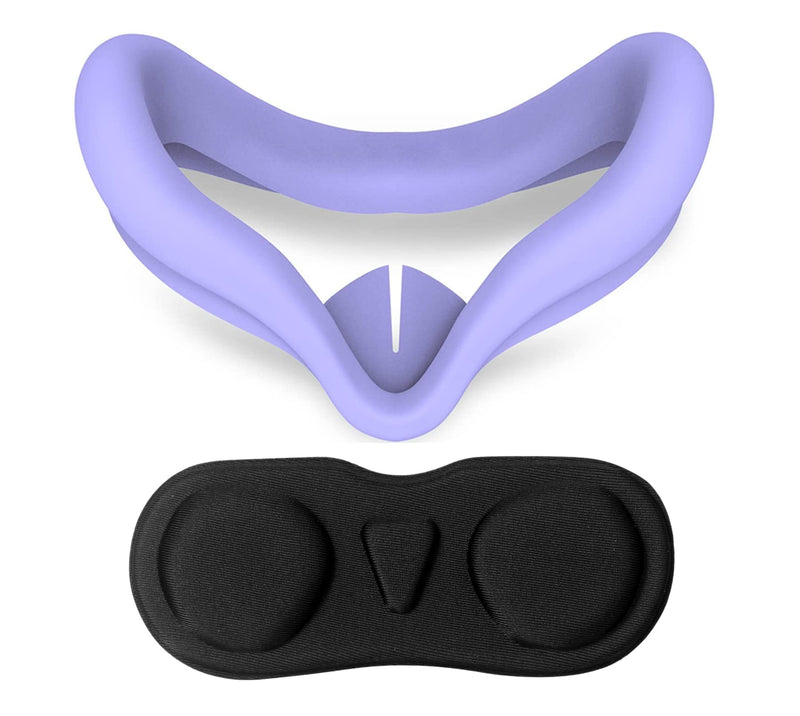  [AUSTRALIA] - Protective Cover for Oculus/Meta Quest 2 Accessories, Silicone Controllers Grip Cover Protector, Soft Shell Skin with Face Cover and Lens Cover by Gwyoneaon (Purple) purple