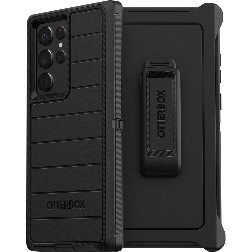  [AUSTRALIA] - OtterBox Defender Series Case for Samsung Galaxy S22 Ultra (Only) - Holster Clip Included - Microbial Defense Protection - Non-Retail Packaging - Black