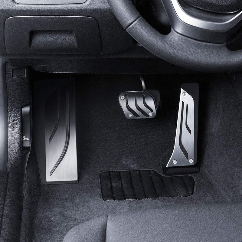  [AUSTRALIA] - AutoBig No Drill Steel Sport Footrest Dead Gas Brake Pedals Cover for BMW 2 3 4 Series F22 F23 F30 F31 F34 F32 F33 F36