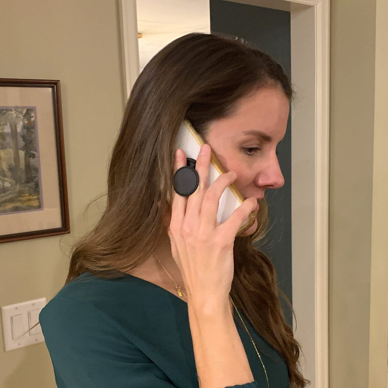  [AUSTRALIA] - Phone-Gizmos ZGrip – The Ergonomic Phone Grip with Full Features and Grip in Black, with Art Top in Black