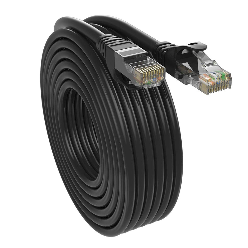  [AUSTRALIA] - Cat6 Ethernet Cable(75Feet) SHD Network Patch Cable UTP LAN Cable Computer Patch Cord-Black 75FT