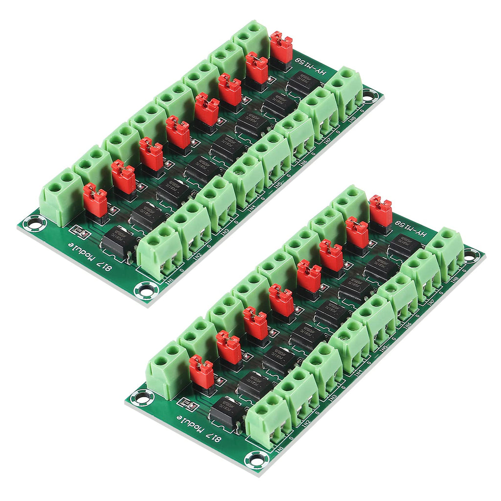  [AUSTRALIA] - 2Pcs PC817 8 Channel Optocoupler Isolation Board 3.6-30V Driver Photoelectric Isolated Module Voltage Converter Adapter Module