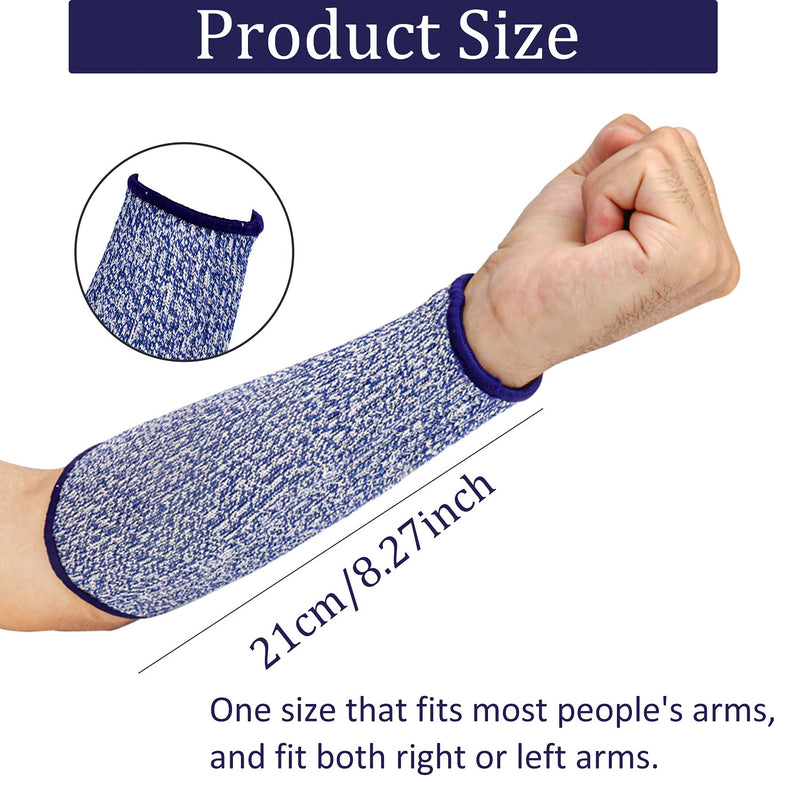  [AUSTRALIA] - 5 Pairs Cut Resistant Arm Sleeve Forearm Protection Sleeves Level 5 Protection Bite-Proof Arm Protectors Safety Arm Guard for Men Women(21CM)