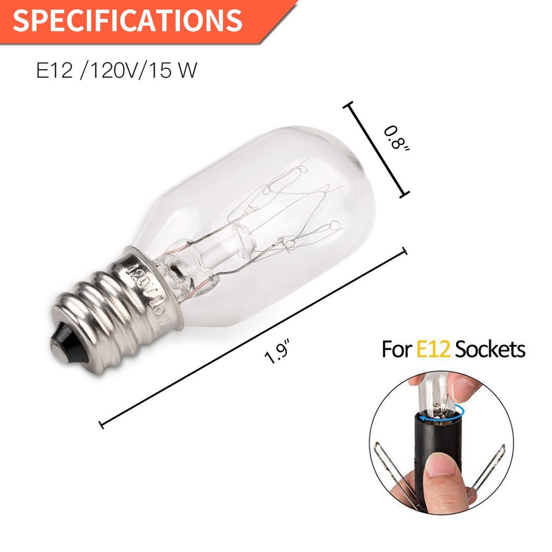  [AUSTRALIA] - Betus [Original Replacement] Long Lasting 15 Watt Dimmable E12 Socket Incandescent Candelabra Salt Lamp Bulb - Value Pack of 12 15.0