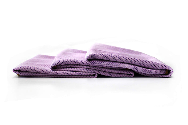  [AUSTRALIA] - Maxshine 520GSM Microfiber Drying Towel Car Detailing Cleaning Glass Towel, Purple with Yellow Silk Border, 50×70cm, 3pcs/Pack
