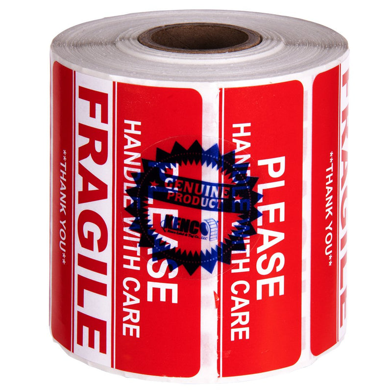 Kenco 3" X 2" Fragile Handle with Care Warning Stickers for Shipping and Packing - 500 Permanent Adhesive Labels Per Roll (1 Pack) 1 PACK - LeoForward Australia