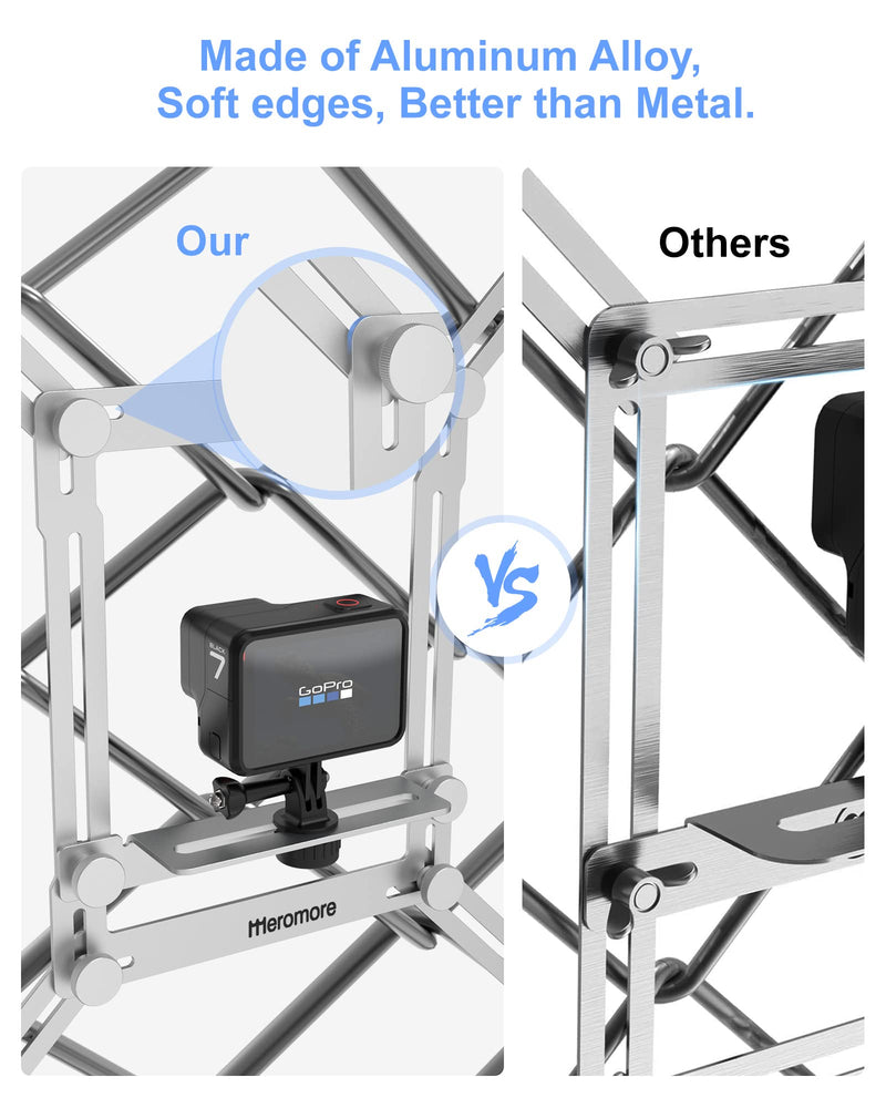  [AUSTRALIA] - Meromore Fence Mount - Action Camera Aluminum Fence Mount Compatible with GoPro, iPhone, Phones, Digital Camera, Ideal Backstop Camera Fence Clip for Recording Baseball, Softball, Football Games