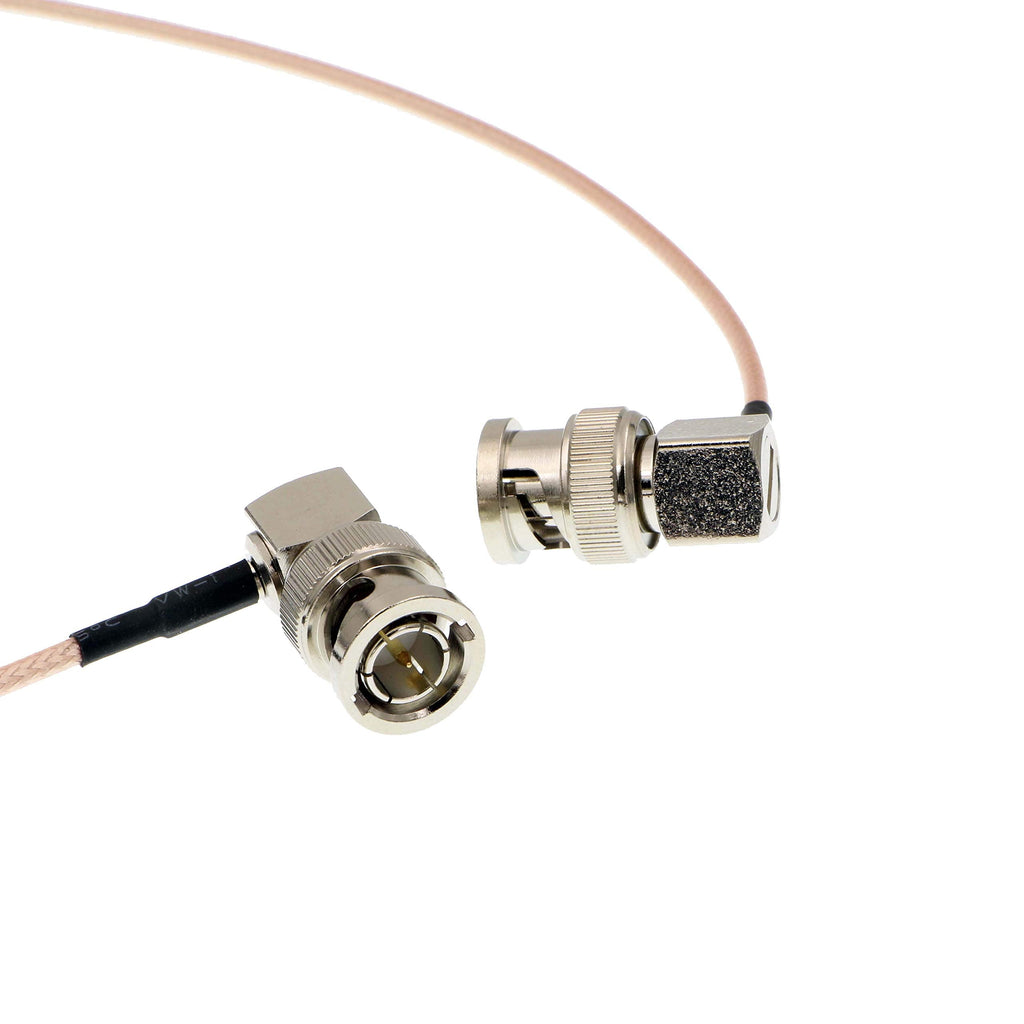  [AUSTRALIA] - Uonecn RG179 HD-SDI Cable Right Angle BNC Male to Male 75ohm MegaFlex for Blackmagic HyperDeck Shuttle and BMCC BMPC Hyperdeck Cameras 24'' 60cm Double right angle BNC Pink