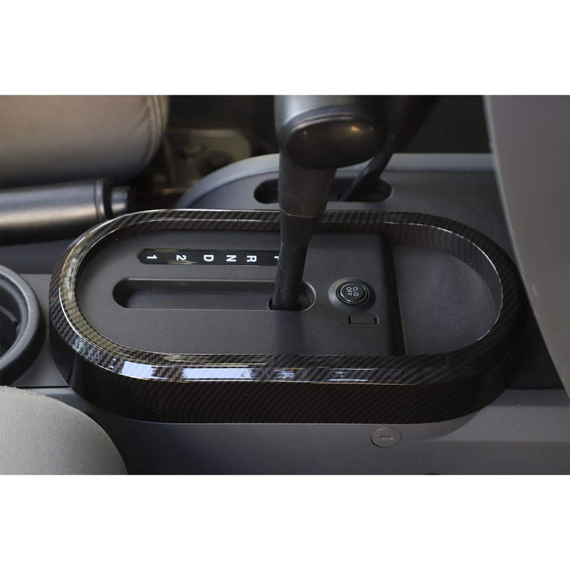  [AUSTRALIA] - Car Gear Shift Panel Frame Cover Trim Interior Accessories for Jeep Wrangler JK JKU Rubicon Sahara Sport 2/4 Door 2007-2010 (Carbon Fiber Grain) Carbon Fiber Grain