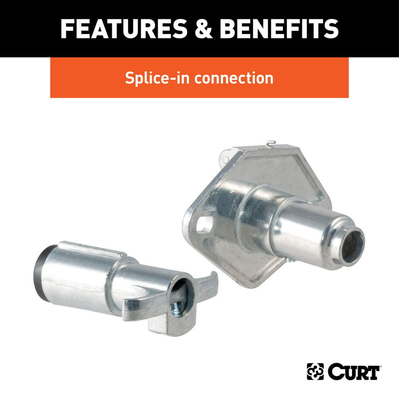  [AUSTRALIA] - CURT 58677 Vehicle-Side and Trailer-Side 4-Pin Round Wiring Harness Connectors