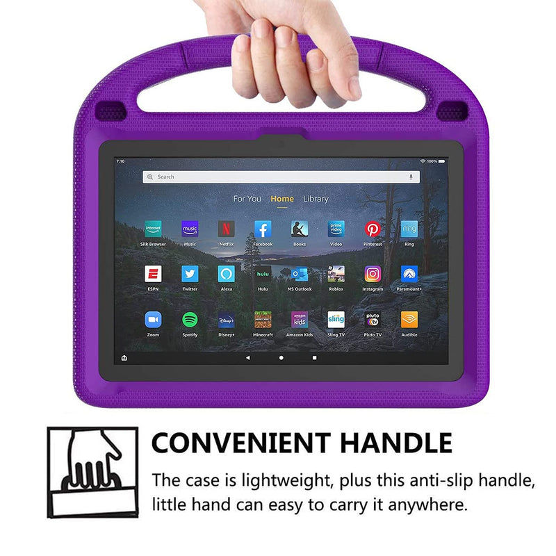  [AUSTRALIA] - Kids Case for H D 10 Tablet (Just Fit 2021 Release,11th Generation), DICEKOO Lightweight Shockproof Handle Kids Case for H D 10 2021 Tablet, Purple II-Purple