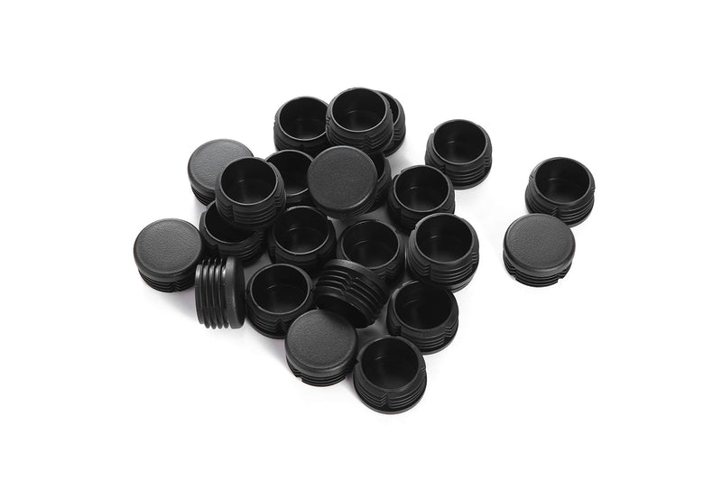  [AUSTRALIA] - Furnigear Plastic Plugs Tubing End Caps Chair End Caps 1 1/4” Outside Bottom Round Tubing Caps Round Furniture Sliders Glides Black(24pack) 1 1/4"-24pack