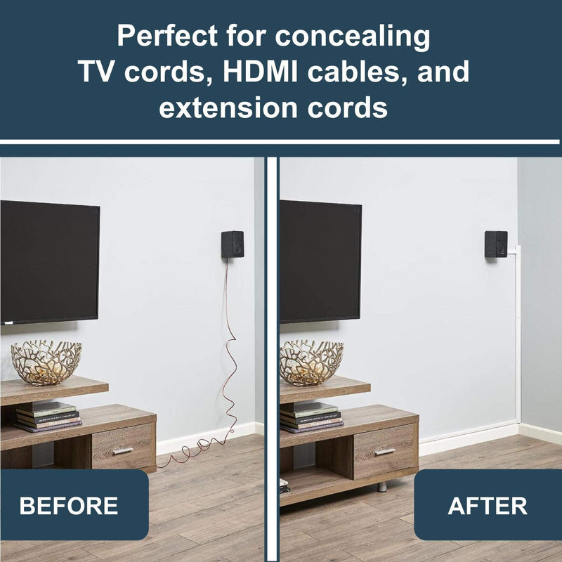  [AUSTRALIA] - Legrand - Wiremold Cable Management Kit, Cord Organizer and Hider, Concealer, C210S Cord Cover Kit, White Cordmate II, 16 inch channels