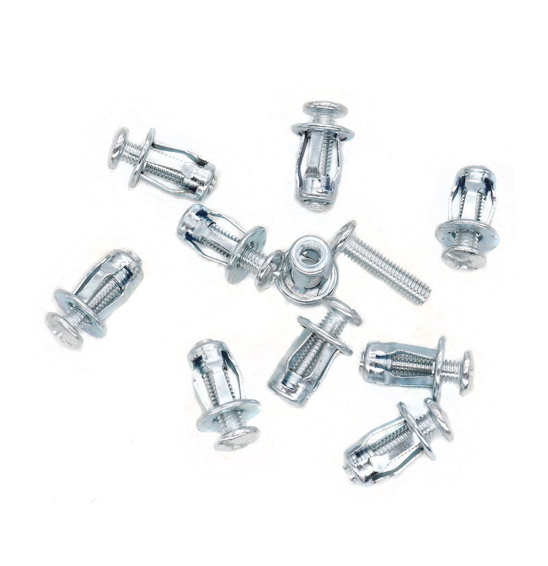  [AUSTRALIA] - binifiMux 10-Pack M6x25mm Jack Nuts Petal Nuts Expansion Nut Thins Fixings Dowels with Screws Assembly for Hollow Wall Iron Skin Line Use in Thin Soft Wall (M6x25mm)