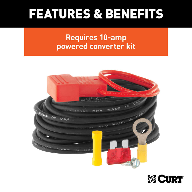  [AUSTRALIA] - CURT 56496 Weather-Resistant Powered 3-to-2-Wire Splice-in Trailer Tail Light Converter, 4-Pin Wiring Harness