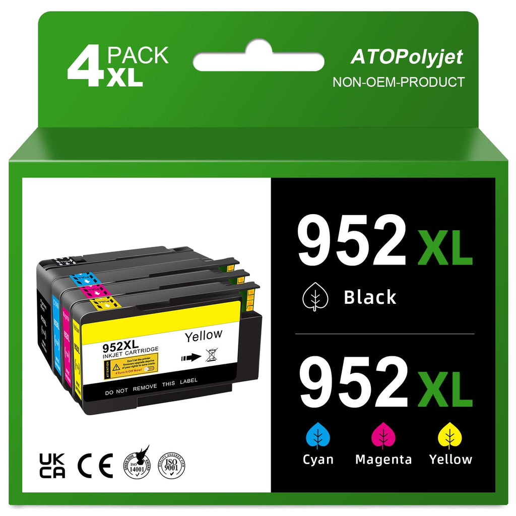  [AUSTRALIA] - Ink 952XL Black and Color Combo Pack, Replacement for HP 952XL 952 Ink Cartridges for HP OfficeJet Pro 8710 8720 7740 8740 7720 8715 8725 8210 8730 8216 8716 Printers (Black, Cyan, Magenta, Yellow)