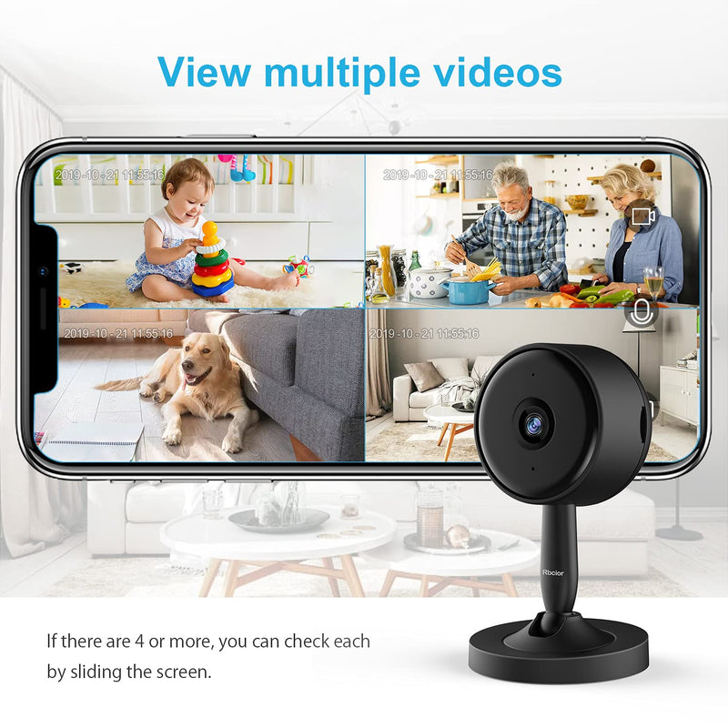  [AUSTRALIA] - Home Security Camera Indoor, Rbcior 1080P 2.4GHz WiFi Wireless Camera, 130° Wide-Angle Pet Camera with Night Vision, Motion Detection, 2- Way Audio Nanny/Dog/Baby Monitor, Compatible with Alexa