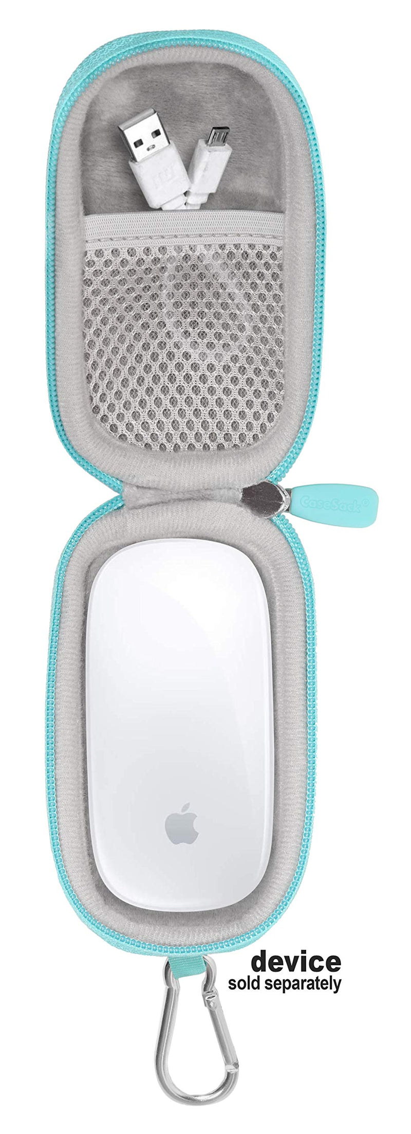 CaseSack Case for Apple Magic Mouse 1 and Magic Mouse 2, Strong Travel Carrying Case, Mesh Accessories Pocket, Detachable Wrist Strap (Mint Green) Mint Green - LeoForward Australia