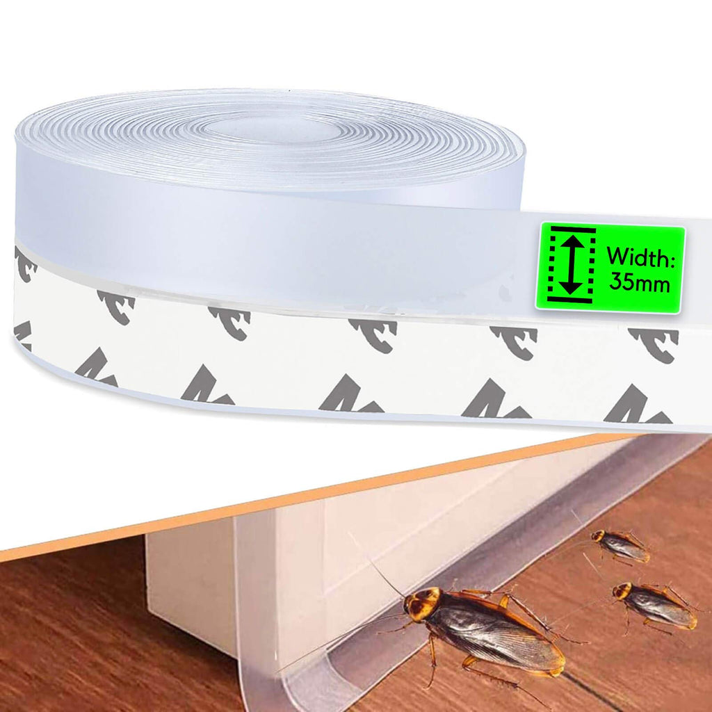  [AUSTRALIA] - 2022 Updated Silicone Seal Strip, Weather Stripping Door Bottom Seal Strip - House and Glass Shower Doors Silicone Sealing for Door and Windows Gaps of Collision and Side, (Transparent) 35MM…