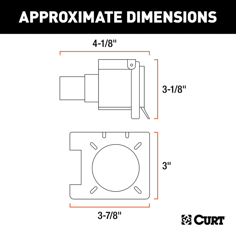  [AUSTRALIA] - CURT 57101 Dual-Output Vehicle-Side Trailer Wiring Harness Connectors for USCAR, 7-Pin, 4-Pin, Integrated Backup Alarm