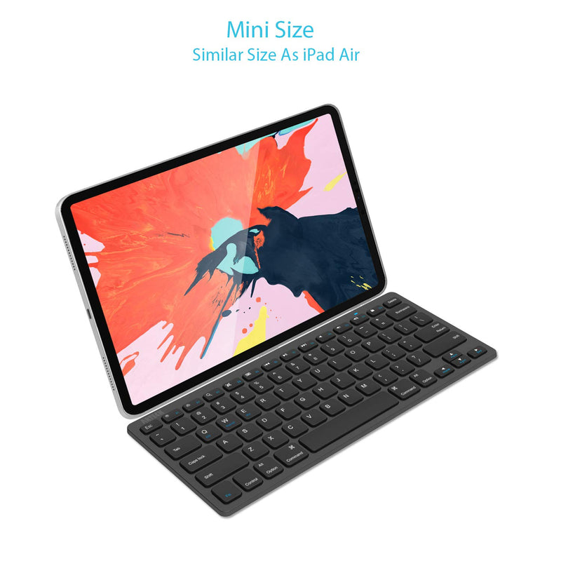  [AUSTRALIA] - Arteck Ultra-Slim Bluetooth Keyboard Compatible with iPad 10.2-inch/iPad Air/iPad 9.7-inch/iPad Pro/iPad Mini, iPhone and Other Bluetooth Enabled Devices Including iOS, Android, Windows, Black