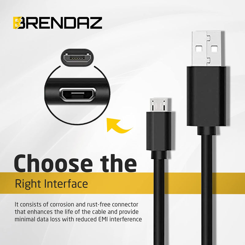  [AUSTRALIA] - BRENDAZ USB 2.0 Type A Male to Micro Type B Male Cable Works as Replacement with Nikon UC-E20 and is Compatible with Nikon D3500, D5600, D7500 DSLR and Z 50 Mirrorless Digital Camera. (3-Feet) 3-Feet