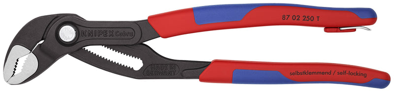 KNIPEX Tools - Cobra Water Pump Pliers, Multi-Component, Tethered Attachment (8702250TBKA) 10-Inch Comfort Grip, Tether Point - LeoForward Australia