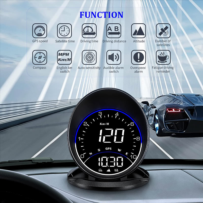  [AUSTRALIA] - wiiyii Auto GPS Speedometer G6, Car HUD Head Up Display HD Display, Overspeed Alarm for All Vehicle