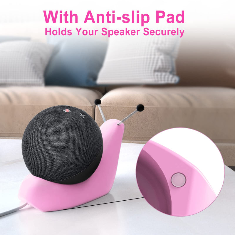  [AUSTRALIA] - Stable Stand Holder for Echo Dot 4th Generation Stand, Desktop Stand Designed for Echo Dot 4th Gen Holder with Cable Management, Cute Desk Table Stand for Echo Dot 4th Gen Speaker Mount, Pink