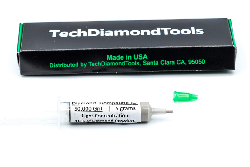  [AUSTRALIA] - TechDiamondTools Diamond Polishing Compound Polishing Paste 50,000 Grit 0-0.5 Microns for Marble Glass Metal Rock Jewelry Resin Silver Chrome Gemstone with 10% of Diamond Powder USA Made